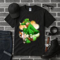 Happy St Patricks Day Skateboarding Leprechaun Tall T-Shirt