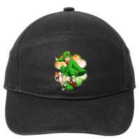 Happy St Patricks Day Skateboarding Leprechaun 7-Panel Snapback Hat