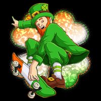 Happy St Patricks Day Skateboarding Leprechaun 7-Panel Snapback Hat