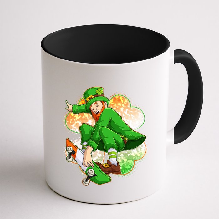Happy St Patricks Day Skateboarding Leprechaun Mug