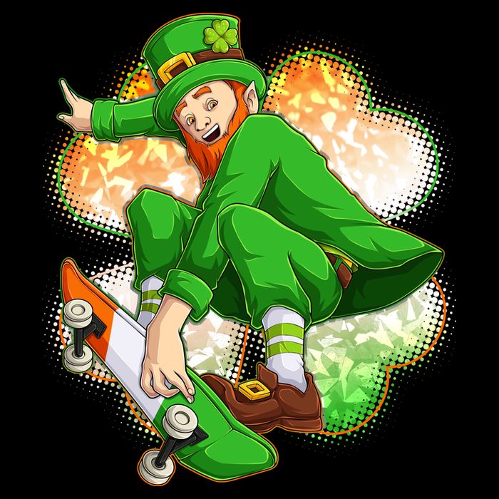 Happy St Patricks Day Skateboarding Leprechaun Mug