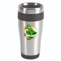 Happy St Patricks Day Skateboarding Leprechaun 16oz Travel Tumbler