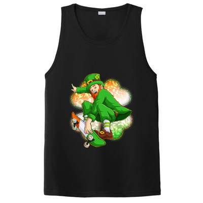 Happy St Patricks Day Skateboarding Leprechaun PosiCharge Competitor Tank