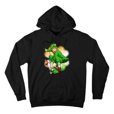 Happy St Patricks Day Skateboarding Leprechaun Tall Hoodie