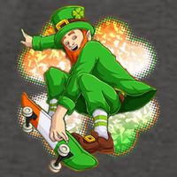 Happy St Patricks Day Skateboarding Leprechaun Vector Backpack