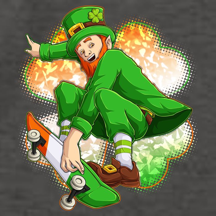 Happy St Patricks Day Skateboarding Leprechaun Vector Backpack