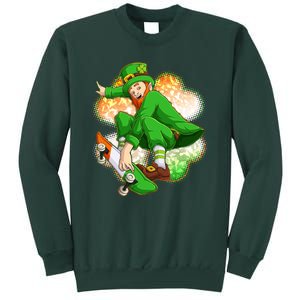 Happy St Patricks Day Skateboarding Leprechaun Sweatshirt