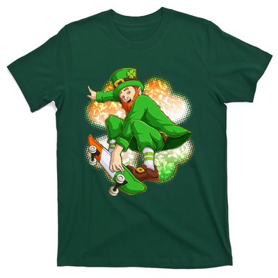 Happy St Patricks Day Skateboarding Leprechaun T-Shirt