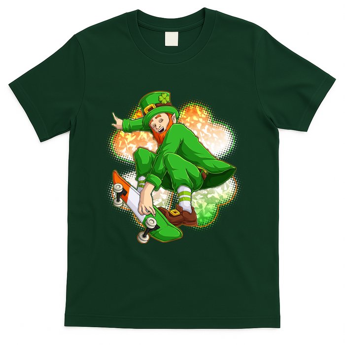 Happy St Patricks Day Skateboarding Leprechaun T-Shirt