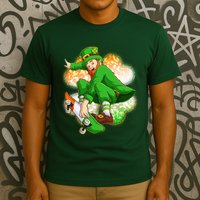 Happy St Patricks Day Skateboarding Leprechaun T-Shirt