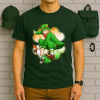 Happy St Patricks Day Skateboarding Leprechaun T-Shirt