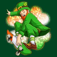 Happy St Patricks Day Skateboarding Leprechaun Magnet