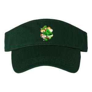 Happy St Patricks Day Skateboarding Leprechaun Valucap Bio-Washed Visor