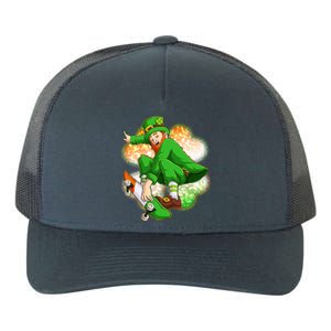 Happy St Patricks Day Skateboarding Leprechaun Yupoong Adult 5-Panel Trucker Hat