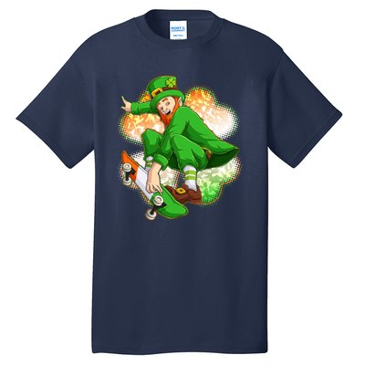 Happy St Patricks Day Skateboarding Leprechaun Tall T-Shirt