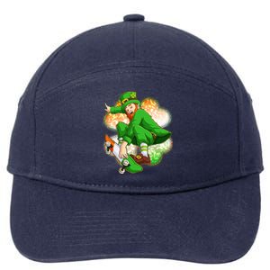 Happy St Patricks Day Skateboarding Leprechaun 7-Panel Snapback Hat