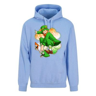 Happy St Patricks Day Skateboarding Leprechaun Unisex Surf Hoodie