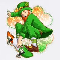 Happy St Patricks Day Skateboarding Leprechaun Garment-Dyed Sweatshirt