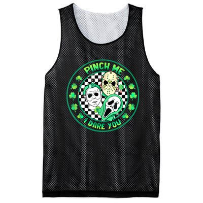 Horror Shamrock Pinch Me Happy St Patricks Day Dare You Mesh Reversible Basketball Jersey Tank