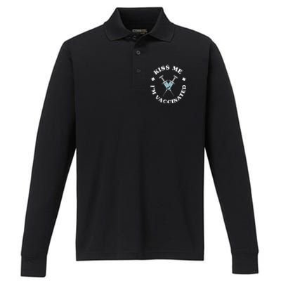 Happy St Patricks Day Vaccinated Vaccination I Me Gift Performance Long Sleeve Polo