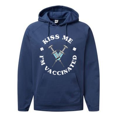 Happy St Patricks Day Vaccinated Vaccination I Me Gift Performance Fleece Hoodie