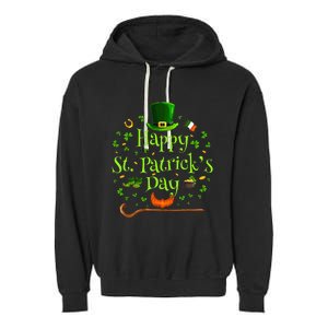 Happy St Patrick's Day Green Shamrock Irish Saint Patrick’s Garment-Dyed Fleece Hoodie