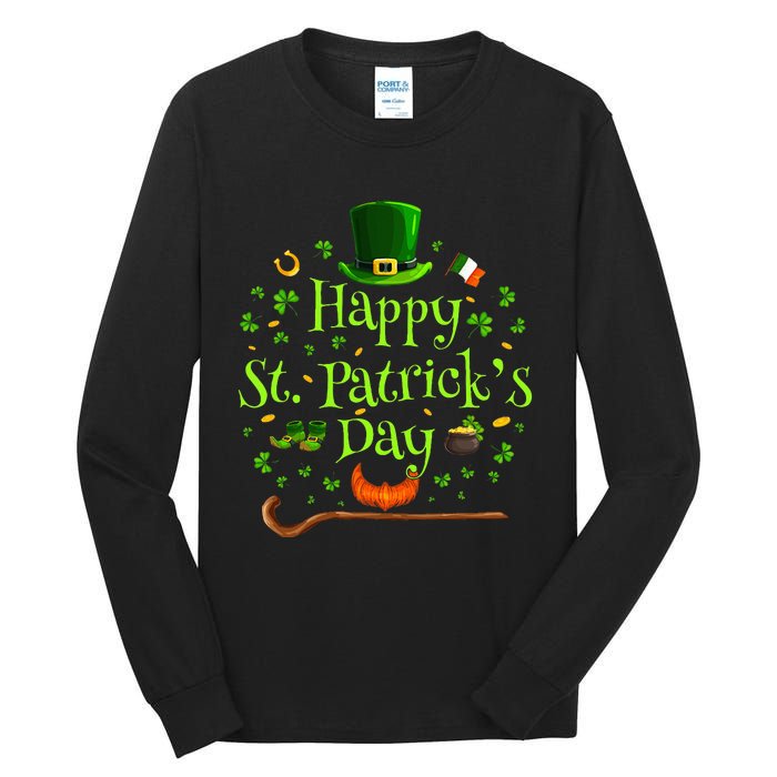 Happy St Patrick's Day Green Shamrock Irish Saint Patrick’s Tall Long Sleeve T-Shirt