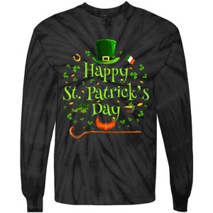 Happy St Patrick's Day Green Shamrock Irish Saint Patrick’s Tie-Dye Long Sleeve Shirt