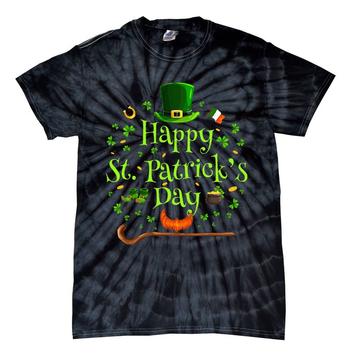 Happy St Patrick's Day Green Shamrock Irish Saint Patrick’s Tie-Dye T-Shirt