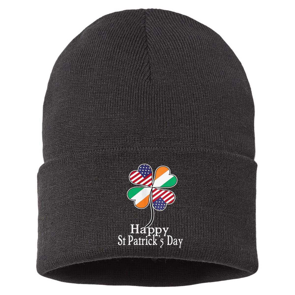 Happy St. Patrick's Day Funny Saint Irish Patrick   Sustainable Knit Beanie