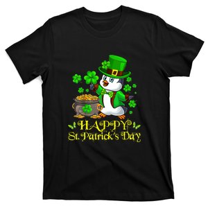 Happy St. Patrick Day Irish Penguin Shamrock Ireland Flag T-Shirt