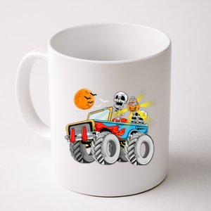 Halloween Skeleton Riding Monster Truck Gift Coffee Mug