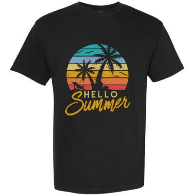 Hello Summer Retro Beach Vacation Garment-Dyed Heavyweight T-Shirt