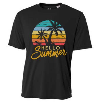 Hello Summer Retro Beach Vacation Cooling Performance Crew T-Shirt