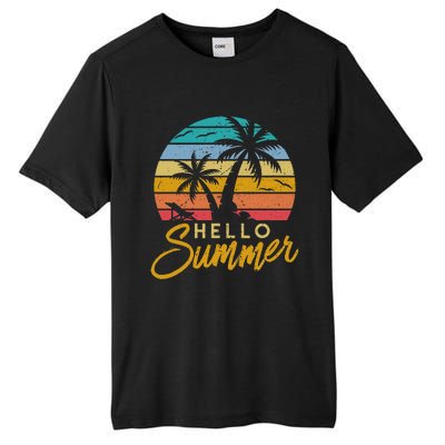 Hello Summer Retro Beach Vacation Tall Fusion ChromaSoft Performance T-Shirt