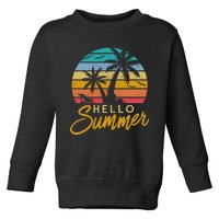 Hello Summer Retro Beach Vacation Toddler Sweatshirt