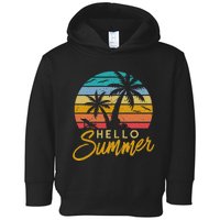 Hello Summer Retro Beach Vacation Toddler Hoodie