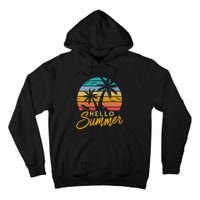 Hello Summer Retro Beach Vacation Tall Hoodie