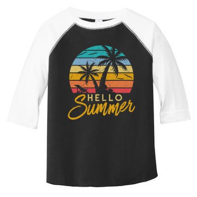 Hello Summer Retro Beach Vacation Toddler Fine Jersey T-Shirt