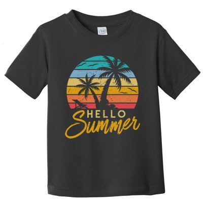 Hello Summer Retro Beach Vacation Toddler T-Shirt