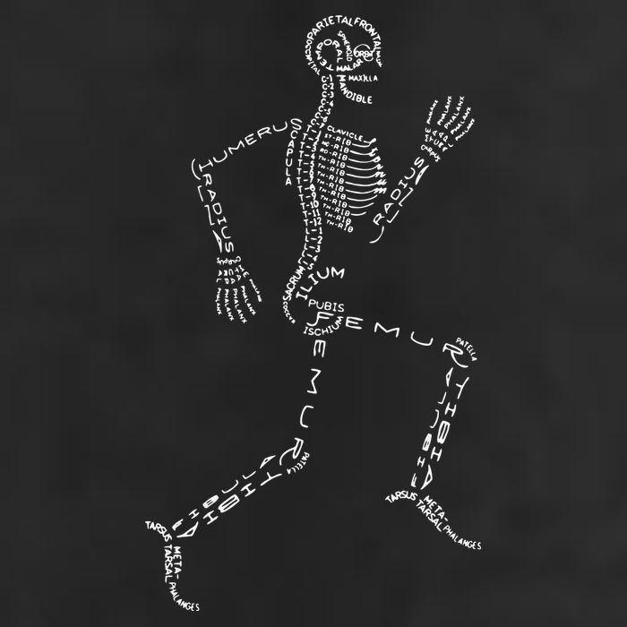 Human Skeleton Running Bone Names Anatomy Labels for Geeks Cool Comfort Performance Bucket Hat