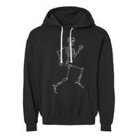 Human Skeleton Running Bone Names Anatomy Labels for Geeks Garment-Dyed Fleece Hoodie