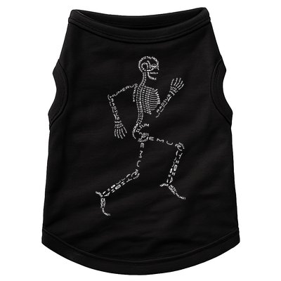 Human Skeleton Running Bone Names Anatomy Labels for Geeks Doggie Tank