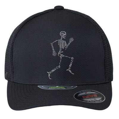 Human Skeleton Running Bone Names Anatomy Labels for Geeks Flexfit Unipanel Trucker Cap