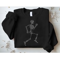 Human Skeleton Running Bone Names Anatomy Labels for Geeks Sweatshirt