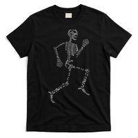 Human Skeleton Running Bone Names Anatomy Labels for Geeks T-Shirt
