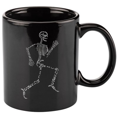Human Skeleton Running Bone Names Anatomy Labels for Geeks 11oz C Handle Ceramic Mug