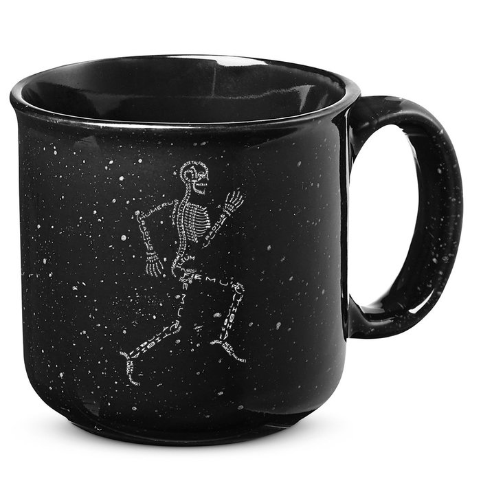 Human Skeleton Running Bone Names Anatomy Labels for Geeks 15oz Campfire Ceramic Mug