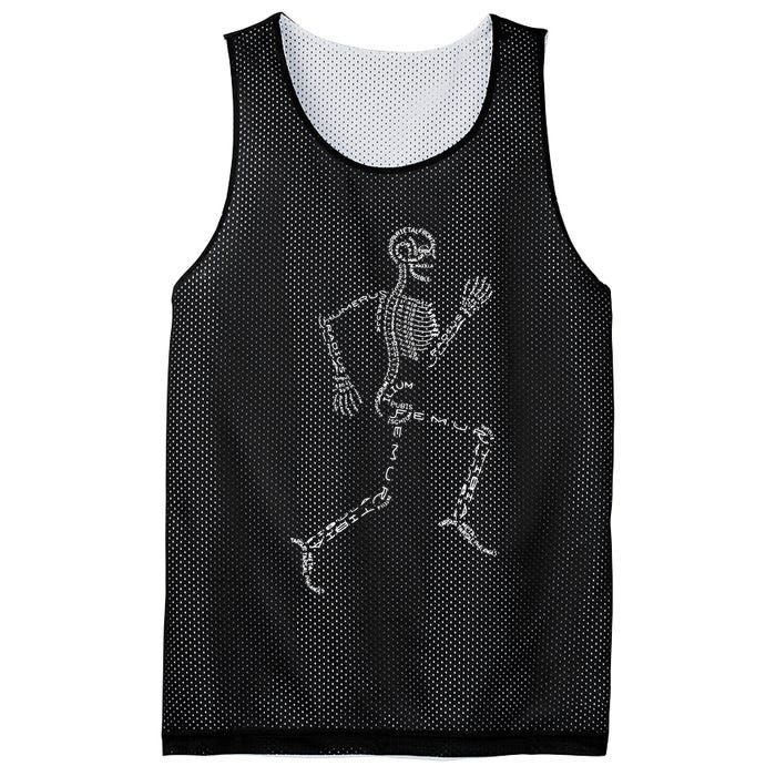 Human Skeleton Running Bone Names Anatomy Labels for Geeks Mesh Reversible Basketball Jersey Tank