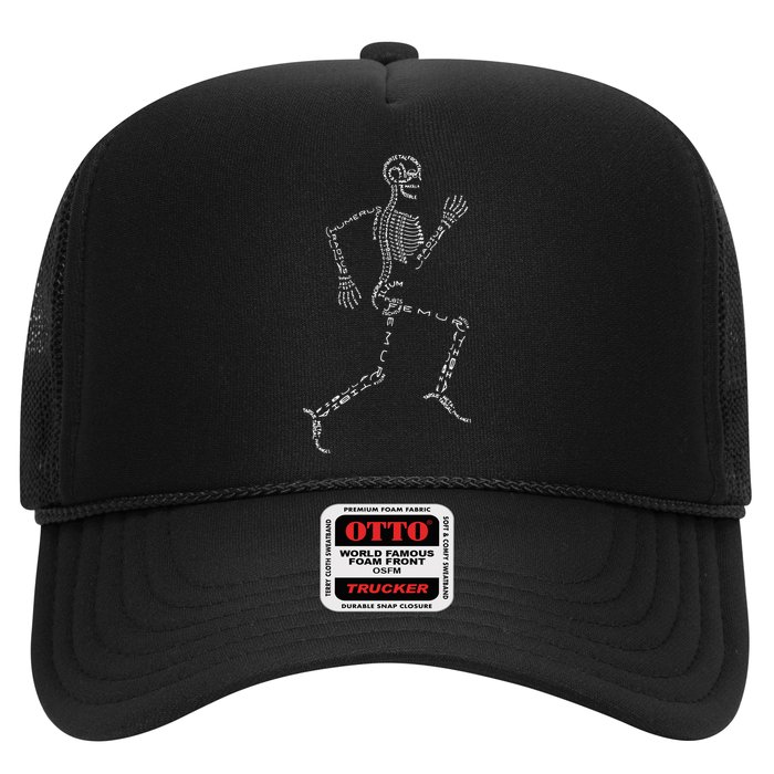 Human Skeleton Running Bone Names Anatomy Labels for Geeks Trucker Hat